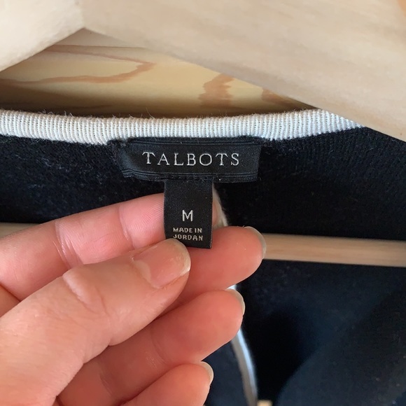 Talbots Black and White Blazer Cardigan Size Medium - Picture 2 of 6